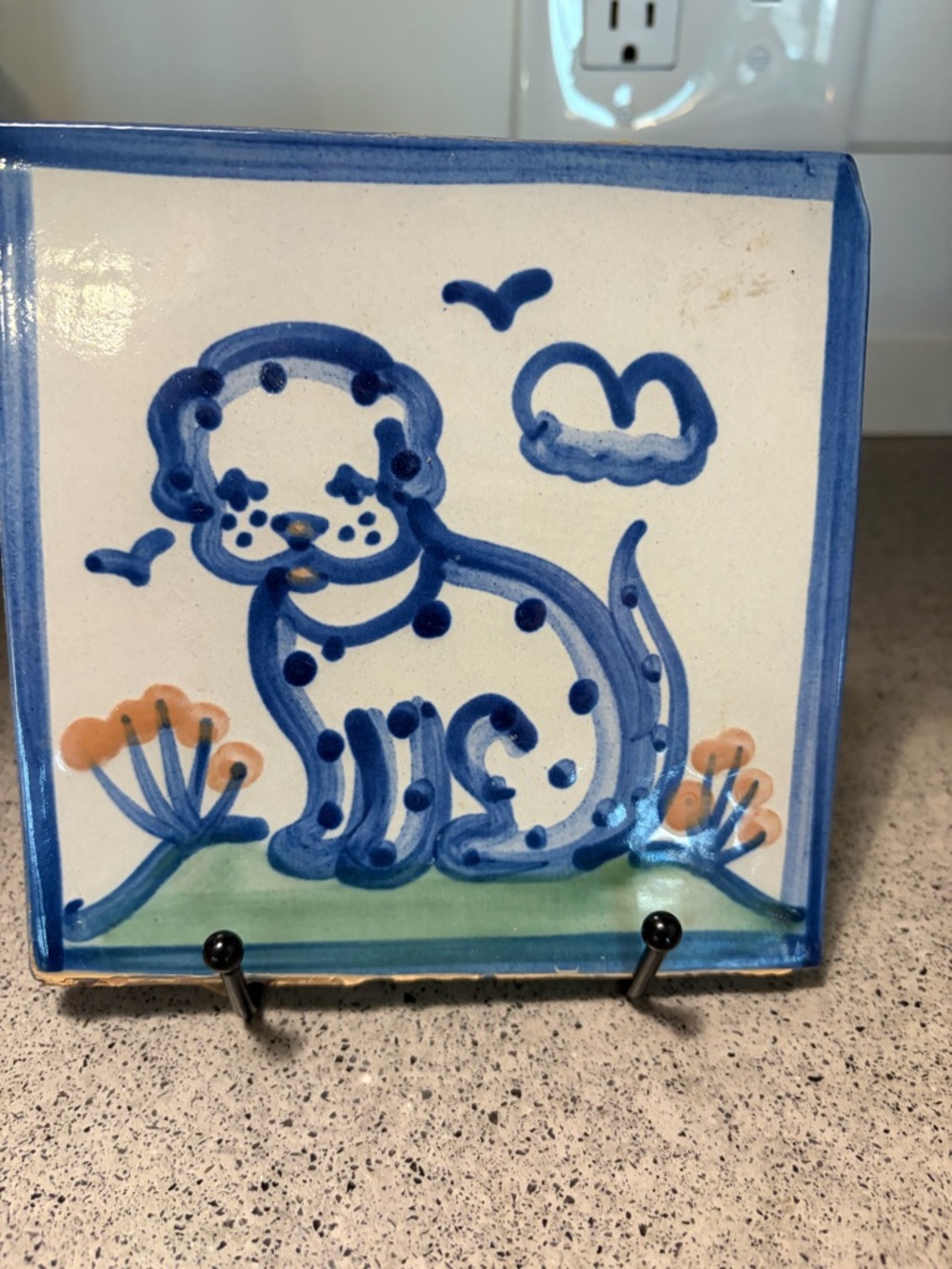M.A. Hadley  Blue  Dog  Tile